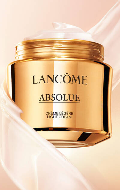 Lancome Absolue Light Cream featuring Grand Rose extracts for intense hydration and anti-aging benefits.