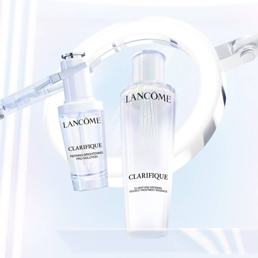 Lancome Clarifique Double Treatment Essence and Brightening Pro-Solution Serum - The perfect duo for a brightened and even skin tone.