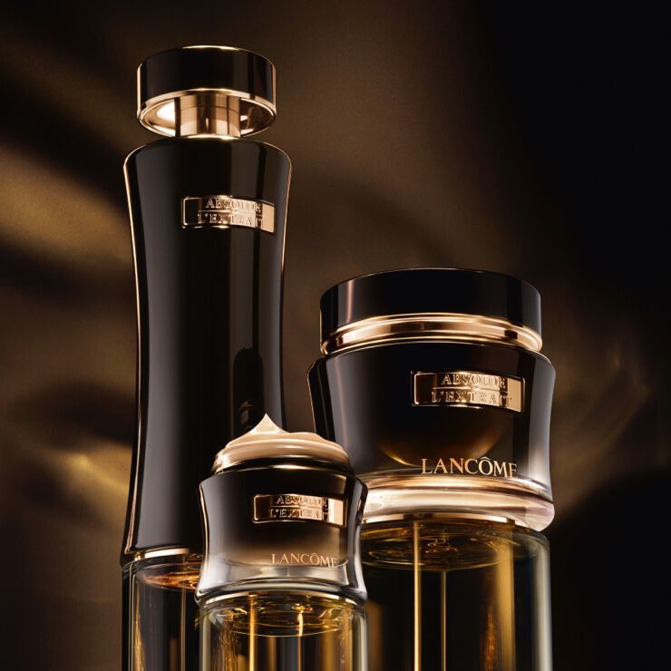 Complete Lancome Absolue L’Extrait Collection - Featuring a luxurious lotion, cream, and serum designed to hydrate, brighten, and rejuvenate the skin.