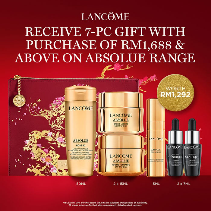 Receive 7-PC Gift With Purchase of RM1,688 and above on absolue range rm1,292